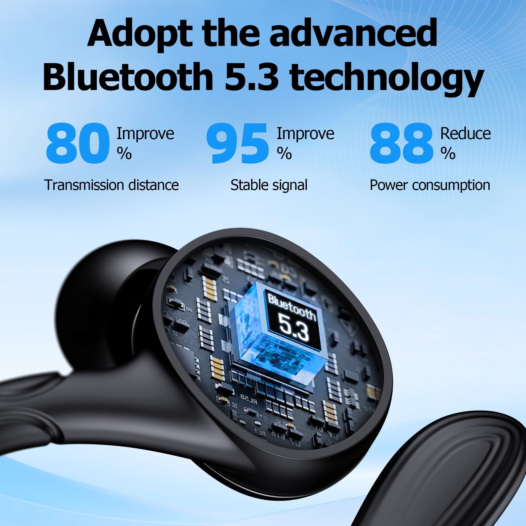 VEATOOL K05 True Wireless Workout Earbuds, Comfortable Earhooks,Pure Bass Sound,ENC Noise Cancelling Mic,Bluetooth 5.3, 48H Playtime,IPX7Waterproof,Sport Earbuds for Gym,Cycling, Walking, Workout