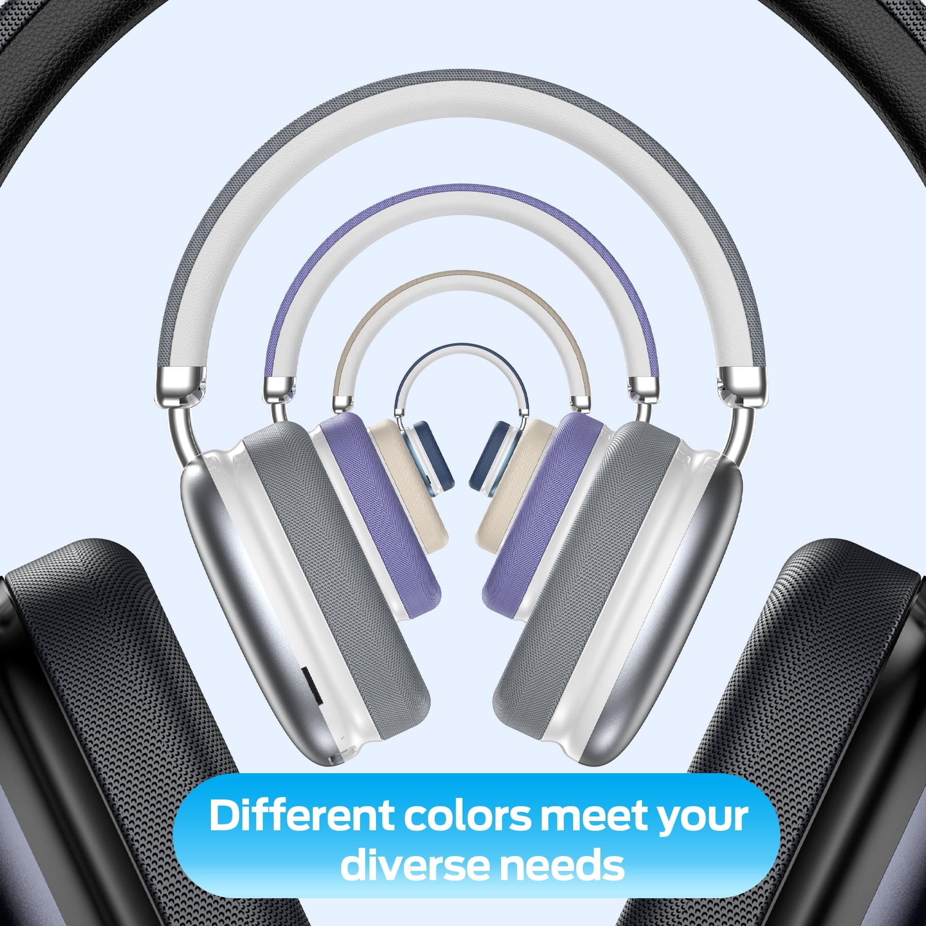 Bluetooth Headphones Over Ear, 65Hrs Playtime Wireless Headphones,Bass Boosted by 90%,Lightweight Headset with Deep Bass, Clear Call with 4 Noise Cancelling Mics,Low Latency for Travel Work Cellphone